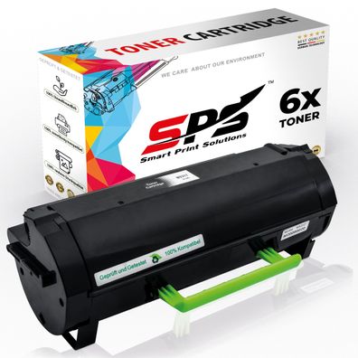 6x Kompatibel für Lexmark MX517DE Toner 51B2H00 Schwarz