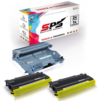 2X TN2000 Toner Schwarz + 1x DR2000 Trommel kompatibel für Lenovo M7030 Lenovo