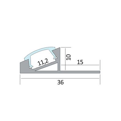 T77 LED Alu Fliesenprofil 10mm silber 20°