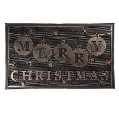 Clayre & Eef Türmatte 75x45 cm Grau Kunststoff Rechteck Merry Christmas