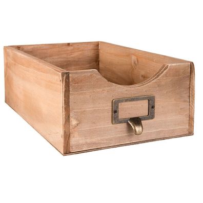 Clayre & Eef Zeitschriftenhalter 18x29x10 cm Braun Holz Rechteck (Gr. 18x29x10 cm)