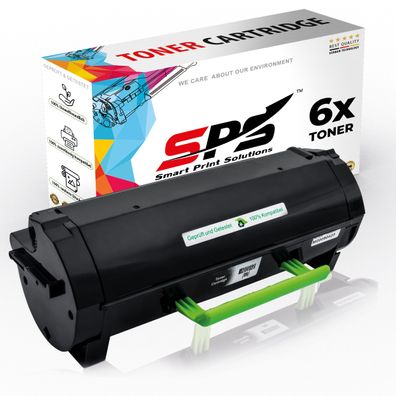 6x Kompatibel für Lexmark MX511 Toner 602H 60F2H00 Schwarz