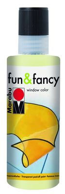 6x Marabu 0406 04 872 Window Color fun&fancy, Nachleucht-Gelb 872, 80 ml