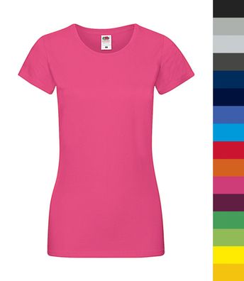 3er Pack Damen T-Shirt Fruit of the Loom XS bis 2XL Sofspun Fit Öko-Tex 61-414-0