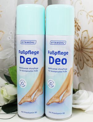 2x200ml Vitawohl Fuß Deo Vitalpflege Fußdeo Fußspray m. Provitamin B5 Deodorant