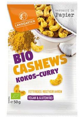 Landgarten 3x Bio Cashews Kokos-Curry 50g 50g