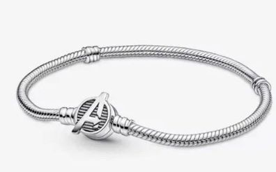 Pandora Moments Marvel The Avengers Logo-Verschluss Schlangen-Gliederarmband Gr. 17cm