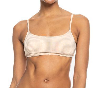 ROXY Bikini Top Bralette Gingham porcini