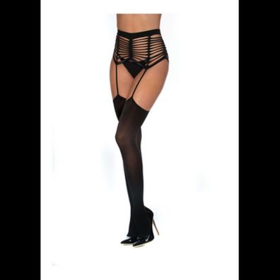 Dreamgirl - Caged Seamless Garter Belt Pantyhose - One Size