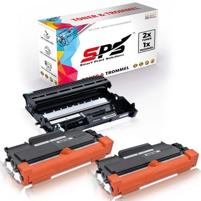 2X TN2010 Toner Schwarz + 1x DR2200 Trommel kompatibel für Brother MFC-7460 Brothe