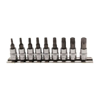 BGS-2164 Biteinsatzsatz Torx T10 - T50 Satz 9 teilig Nuss Satz Bitsatz 6,3 (1/4)