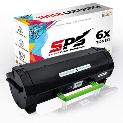 6x Kompatibel für Lexmark MS510 Toner 502H 50F2H00 Schwarz