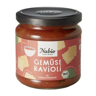 Nabio 6x Nabio Eintopf im Glas Gemüse Ravioli in Tomatensauce 365g