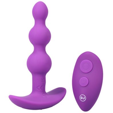 Doc Johnson - Beaded Vibe - Silicone Anal Plug with Remote Control