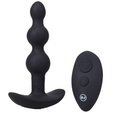 Doc Johnson - Beaded Vibe - Silicone Anal Plug with Remote Control