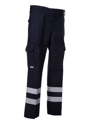 Rettungsdienst-Bundhose BASIC / Mischgewebe / Marine / 2x Reflexstreifen / Herren