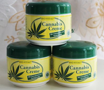 3x125ml BIO-VITAL Cannabis Hanfcreme Körpercreme mit Teufelskralle