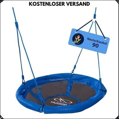 HUDORA 72126 Nestschaukel 90 cm blau Gartenschaukel bis 100 kg belastbar Kinder