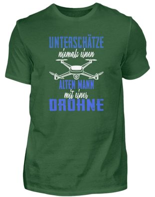 Unterschätze niemals einen alten Mann mi - Herren Basic T-Shirt-2RIBVSZP