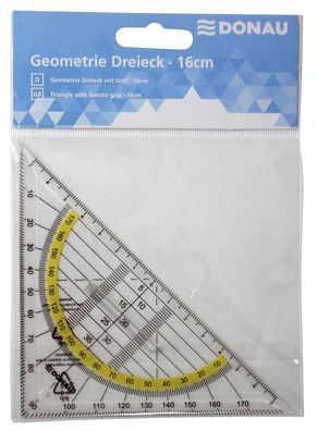 DONAU 4210002-00 Geometriedreieck mit Griff 16 cm