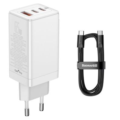 Baseus GaN3 Pro schnelles universelles GaN-Ladegerät 2 x USB Typ C / USB + Kabel