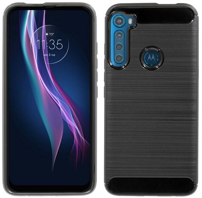 cofi1453 Silikon Hülle Carbon kompatibel mit Motorola ONE FUSION PLUS TPU Case