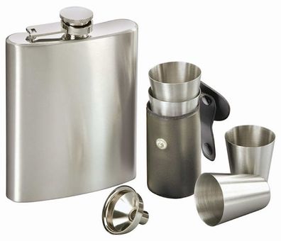 Flachmann-Set 3-teilig „Major“ 190 ml Edelstahl