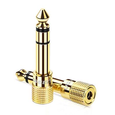 Ugreen Adapter 3,5 mm Miniklinke auf 6,3 mm Klinkenadapter AUX-Adapter, Gold