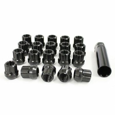 14x1.5 Radmuttern Set small Diameter Black (20 Stück)