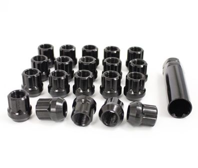 1/2" Radmutter Set small diameter Black 20 Stück