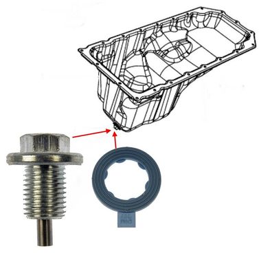 Ölablaßschraube mit Magnet M14-1.50 mit Dichtung