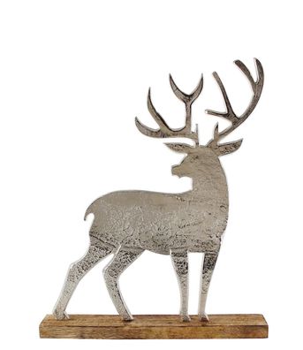 Kaheku Figur Rento Hirsch Aluminium vernickelt, Höhe 51 cm 
 845046393
