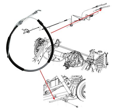 Handbremsseil hinten links RAM 1500 Bj:09-24 (Gen.4)