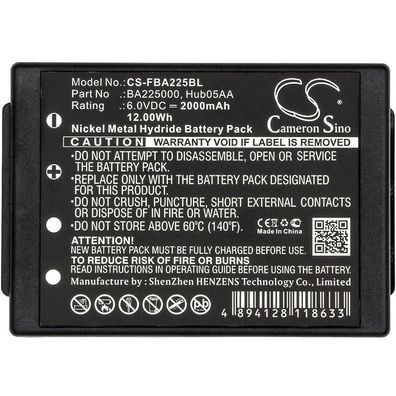 Ersatzakku - CS-FBA225BL - HBC Linus 6 / 005-01-00615 - 6 Volt 2000mAh Ni-MH