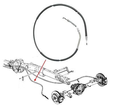 Handbremsseil hinten links RAM 1500 Bj:02-08 Länge 175cm