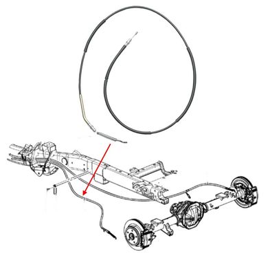 Handbremsseil hinten links RAM 1500 Bj:02-08 Länge 230cm