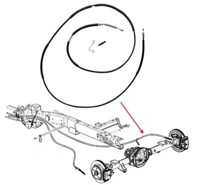 Handbremsseil hinten rechts RAM 1500 Bj:02-08 Länge 356cm