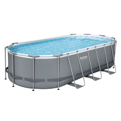 Power Steel™ Solo Pool ohne Zubehör 549 x 274 x 122 cm, grau, oval