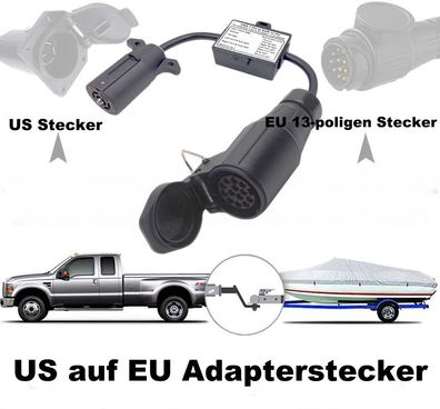 Anhängerkupplungs E-Adapter US auf EU 13-poligen Stecker