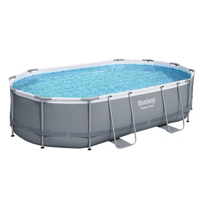 Power Steel™ Solo Pool ohne Zubehör 488 x 305 x 107 cm, grau, oval