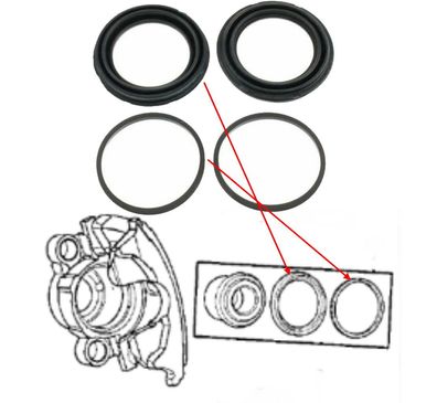 hinten Bremssattel Reparatursatz Dodge Ram 1500 Bj:00-18 (Dichtringe)