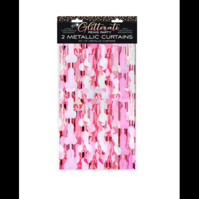 Little Genie Productions - Glitterati Penis Foil Curtain, Set of 2