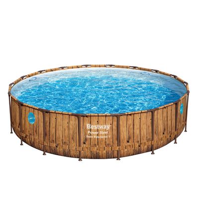 Power Steel™ Swim Vista Series™ Solo Pool ohne Zubehör Ø 549 x 122 cm, Holz-Optik