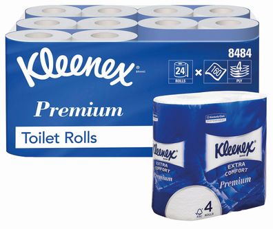 Kleenex® 8484 Toilettenpapier - 4-lagig, weiß, 6x 4 Rollen