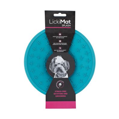 LickiMat Splash - Schleckschale aus Naturgummi für Hunde und Katzen - türkis - 20 cm