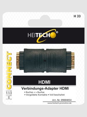 Heitech Verbindungs - HDMI -Adapter, Buchse Buchse vergoldete Kontakte, voll besch