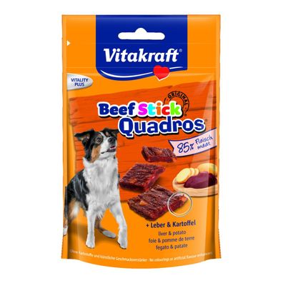 Vitakraft Beef Stick Quadros plus Leber & Kartoffel - 7 x 70g