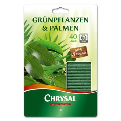 Chrysal Grünpflanzen & Palmen Düngestäbchen - 40 Stück