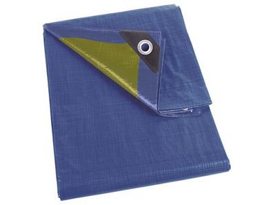 Perel - 110-0202 - Abdeckplane - Blau / Khaki - Strapazierfähig - 2 x 2 m