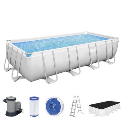 Power Steel™ Frame Pool Komplett-Set mit Filterpumpe 549 x 274 x 122 cm , lichtgra